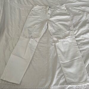 Current Elliott Sz 31 The High-waist Stiletto White 2 year Distressed